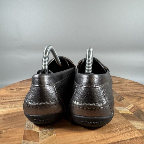 COACH Flat Driving Penny Loafers Grey Shoes Women’s US 7 Slip Ons - Picture 4 of 8